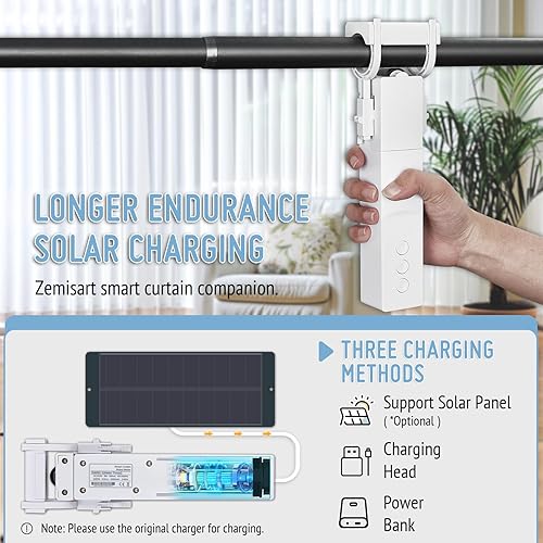 Miniatura 3 de Keego Abrecortinas automático con panel solar, abridor de cortinas inteligente con aplicación de control remototemporizador, motor de alto