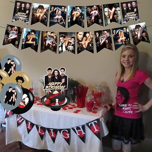 Miniatura 6 de The Twilight Saga - Decoraciones para fiestas, suministros de fiesta de cumpleaños para la Saga Crepúsculo, suministros para fiestas incluye