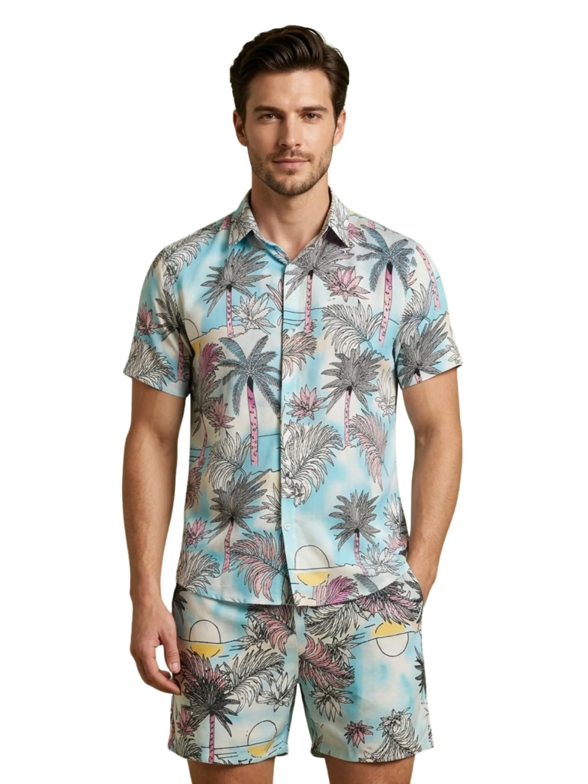 Rayon Loungewear Set For Men's | Men's Cord Set | Night Suit For Men's | T-Shirt And Shorts Set For Men's | Night Dress For Men's | Pyjama Set For Men's-image-26