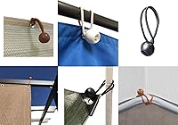 Vista 2 de Cuerdas elásticas para toldo, 6 pulgadas, 6 piezas (10, marrón)