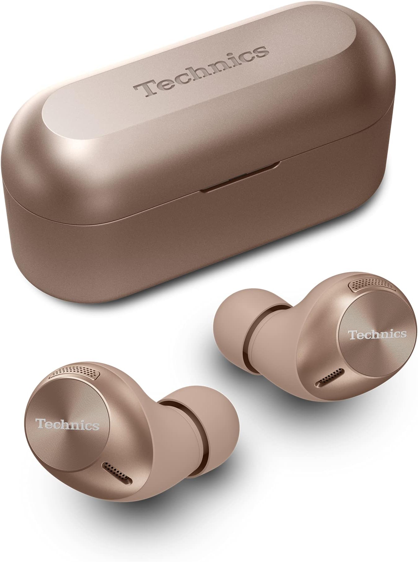 TechnicsEAH-AZ40E-N Wireless Earbuds with Multipoint Bluetooth, and Microphone, Customisable Fit, Up to 7.5 Hours Playtime, Rose Gold