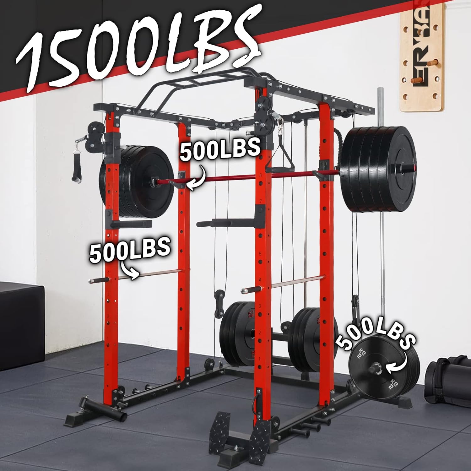 Buy ER KANG Power Cage, 1500LBS Weight Cage with Cable Crossover System