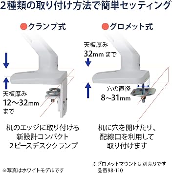 Ergotron 45-486-224 MXV Desk Monitor Arm, Slim, Matte Black, Fits Monitors up to 34 Inches / 7.1 to 20.1 lbs. 3.2 to 9.1 kg VESA Compliant | デスクマウント スリムタイプ 耐荷重3.2-9.1kgまで VESA規格 人間工学的デザイン 省スペース スリムコンパクト設計 オフィスデスクに最適 ミニマルデザイン