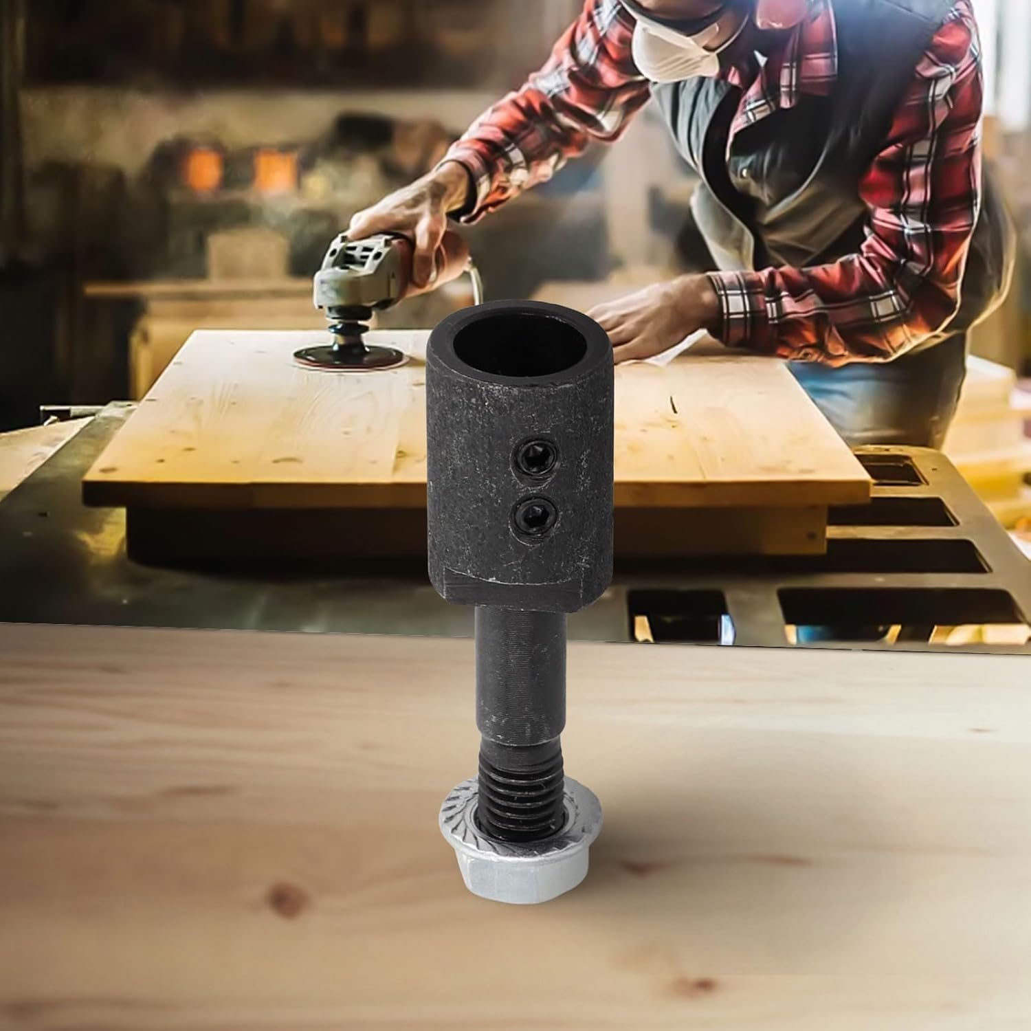 Spindle Drill to Bench Grinder, 5-16mm Shaft Extension Grinding and Polishing Wheels, Conversion Kit Tool Accessory(14MM)