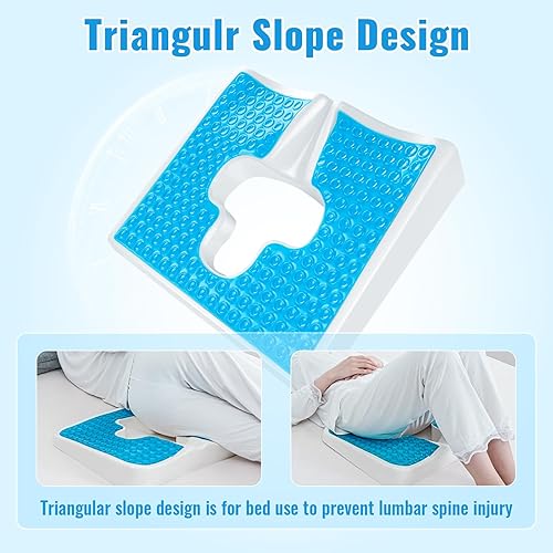 Miniatura 5 de Cojín antiescaras para úlceras por cama, para glúteos, almohada de alivio de presión de fibra para respirar libremente, apertura en forma de T,