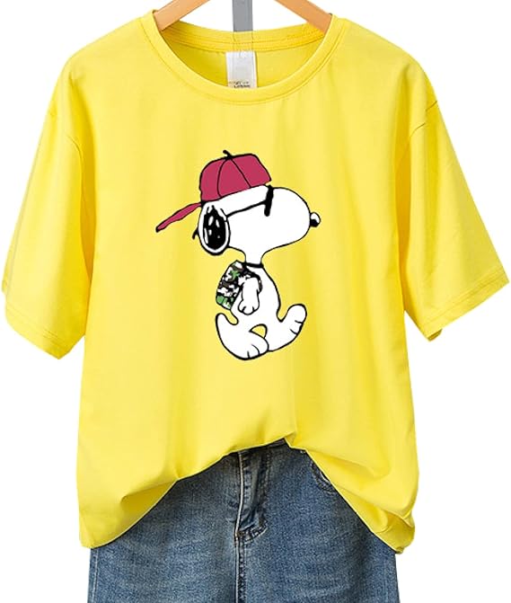 Amazon Snoopy スヌーピー Tシャツ レディース Xs 3xl 半袖 夏 ラウンドネック クルーネック 丸首 おしゃれ ゆったり プリント 薄手 Tシャツ きれいめ オシャレ シンプル カジュアル 夏服 トップス T カットソー Tシャツ カットソー 通販