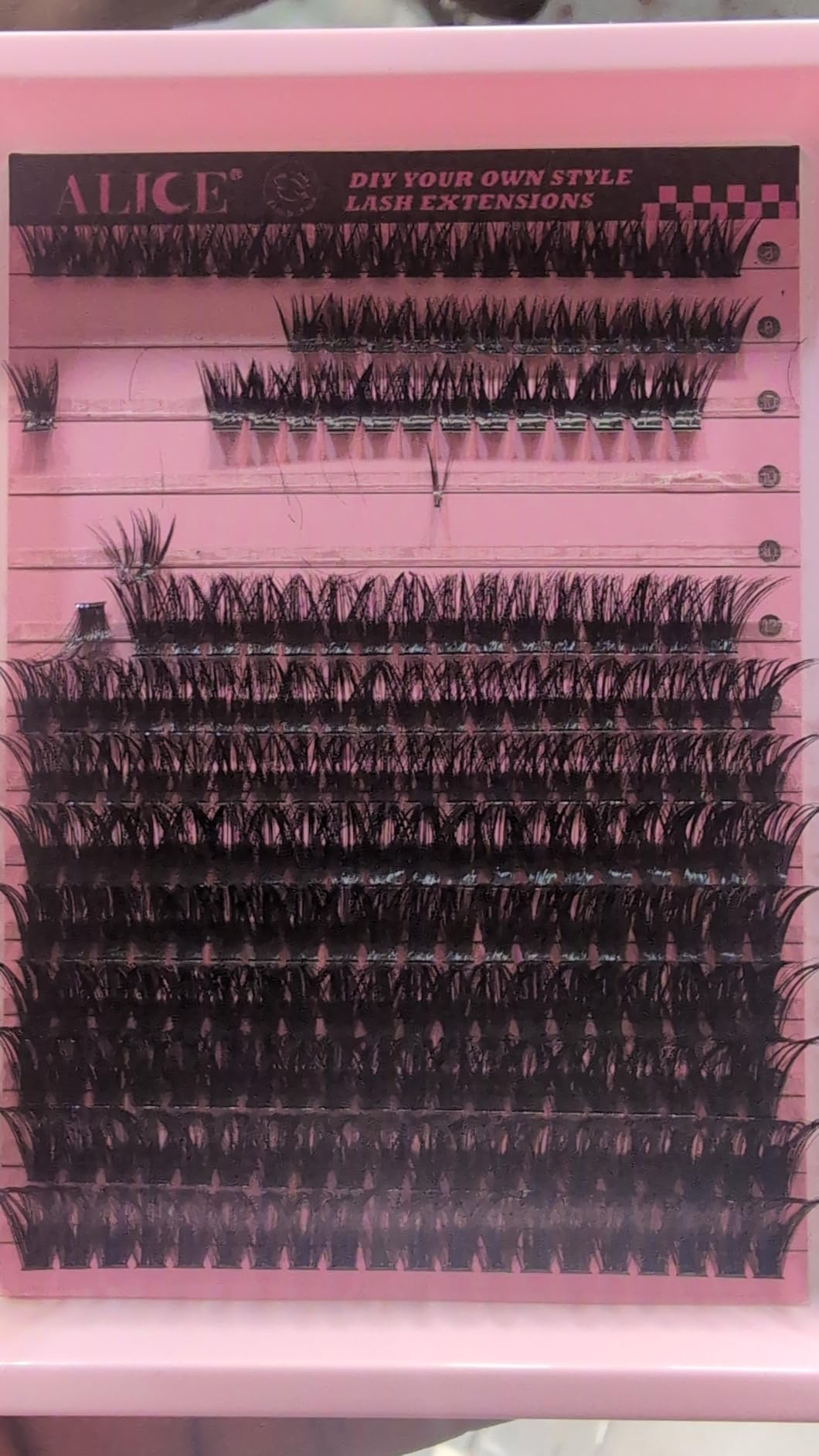 ALICE 280Pcs Wispy Individual Lashes DIY Eyelash Extensions 8-16MM D-Curly Lash Extensions Lash Clusters 80D Cluster Eyelashes DIY at Home by ALICE