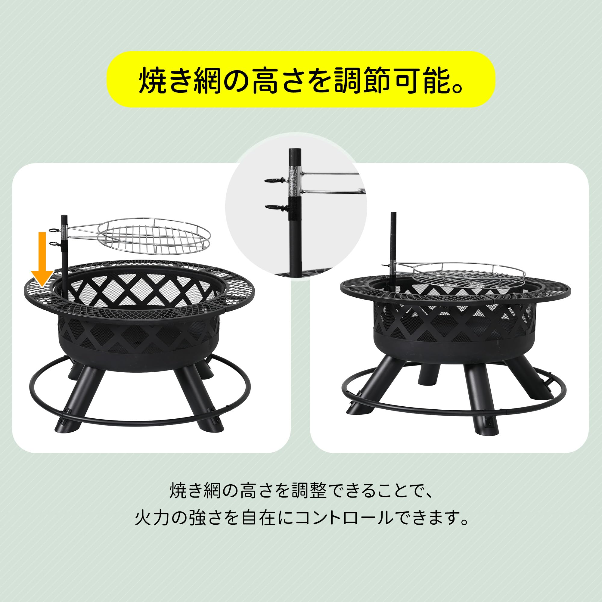 Amazon.co.jp: JvFun ファイヤーピット 焚き火台 バーベキューコンロ
