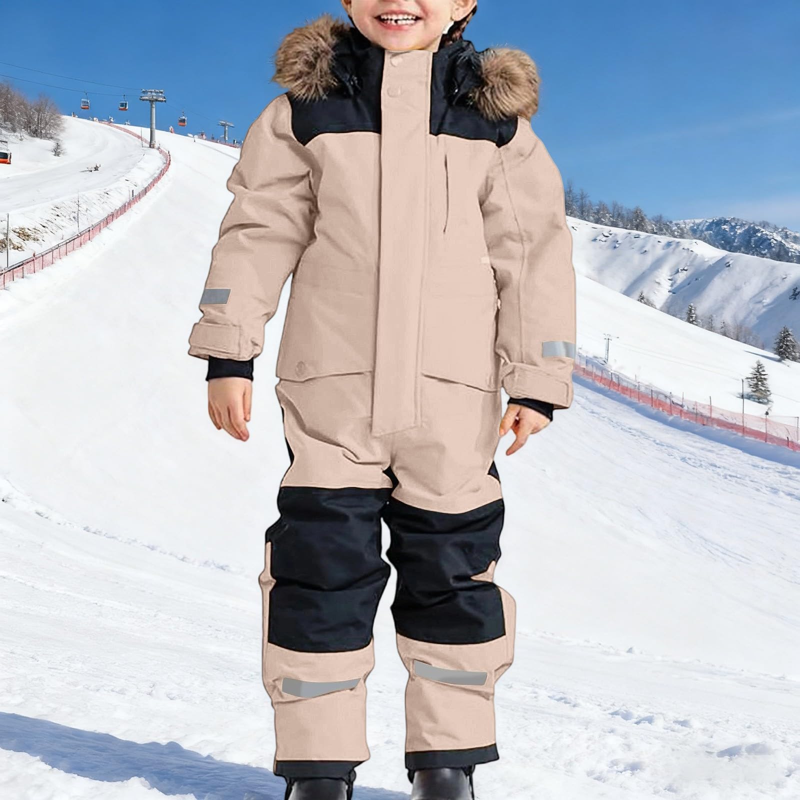 Combinaison de neige isolée robuste pour les plus grands enfants - Combinaison de ski coupe-vent toutes saisons avec doublure thermique pour les aventures en plein air hivernales