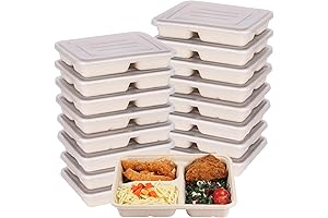 23 OZ Disposable Bento Boxes with Lids for Food Storage and Meal...