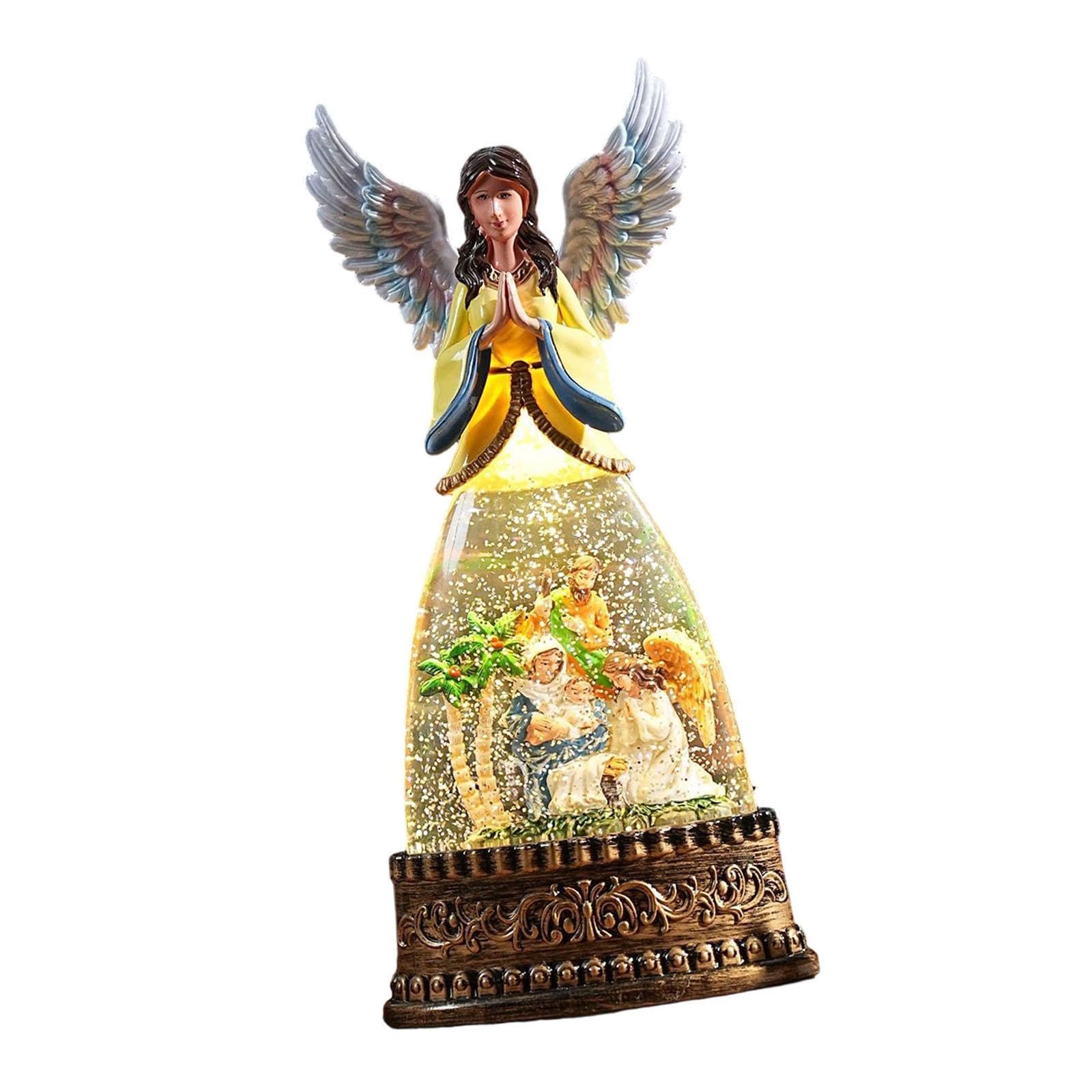 Bola de Nieve Musical navideña, Caja de música, Figura de ángel, decoración navideña Coleccionable, Adorno de Mesa para Fiestas, Style B