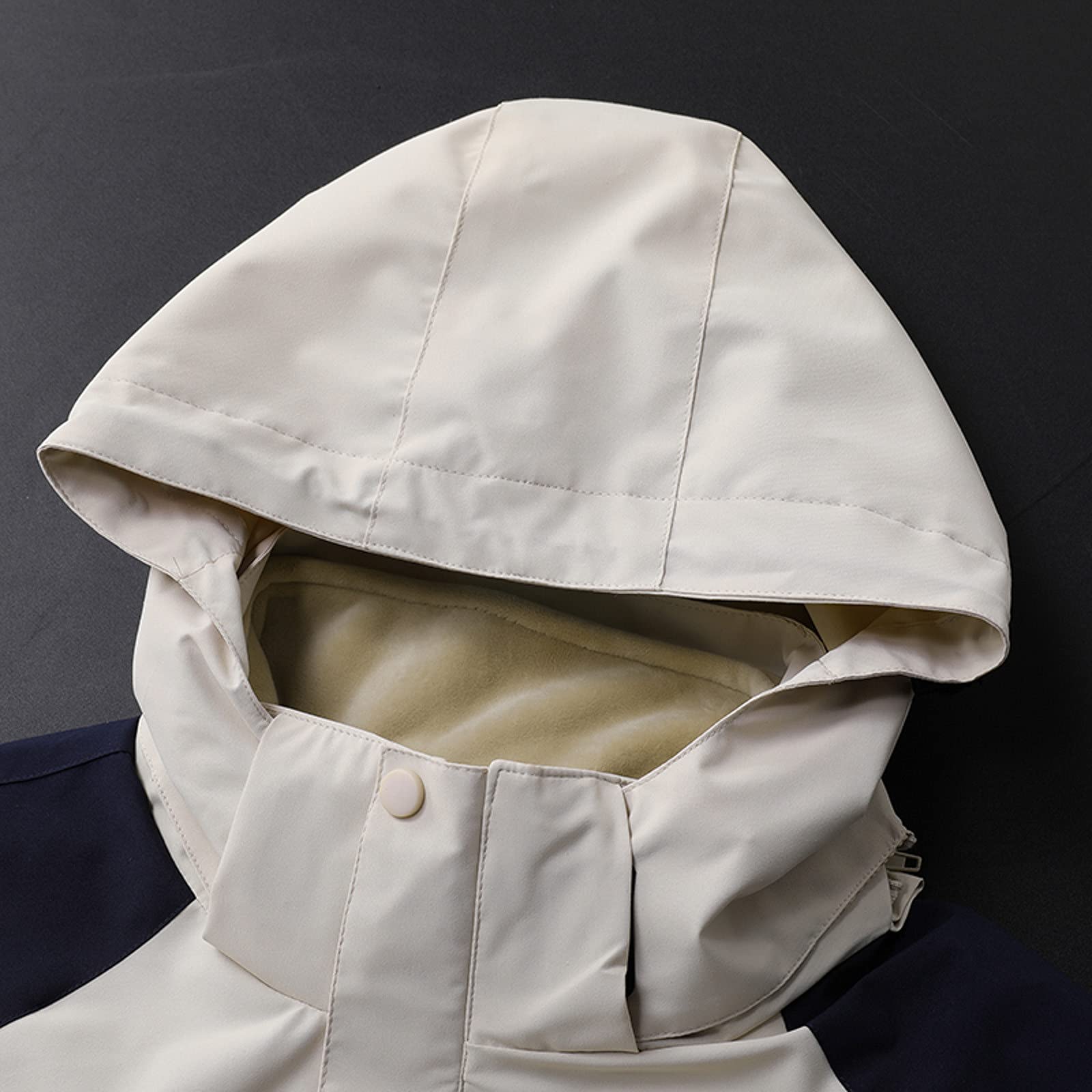 Chaqueta de lluvia para hombre, impermeable, cortavientos, compacta, plegable, ligera, chaqueta de ocio, cortavientos resistente, ideal para ciclismo y senderismo, Blanco, L