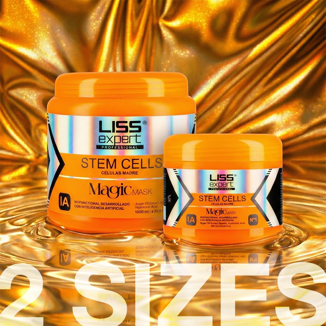 Liss Expert Stem Cells Magic Hair MASK, Argan Oil, Keratin, Hyaluronic Acid | Provides Long-Lasting Frizz & Humidity Protection| Moisturizing | For All Types of Hair 8.45 oz - Image 5