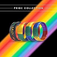 Vista 3 de Enso Rings Pride Collection - Anillo de silicona LGBTQ+ - Diseño grabado - cómodo, transpirable y seguro