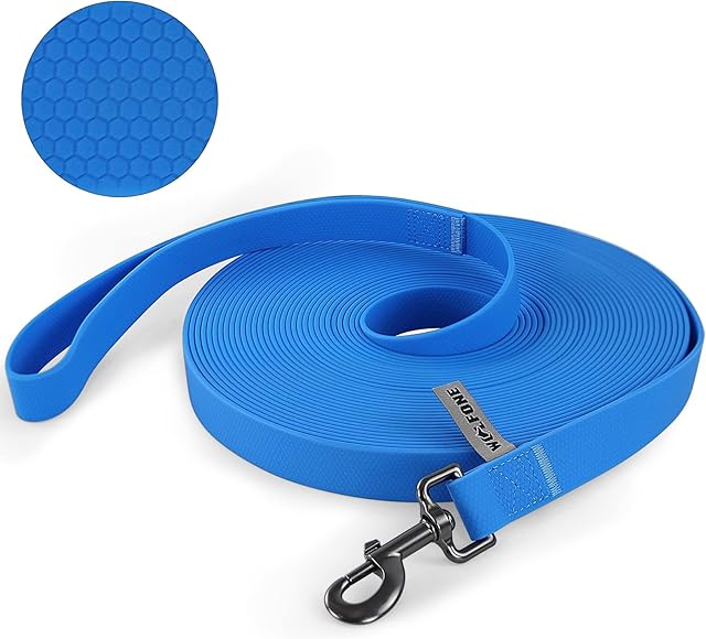 Wolfone 3m Blue Heavy Duty Robust Training Dog Lead with Anti-Slip HandleWaterproof Long dog Lead for Outdoor Activities
