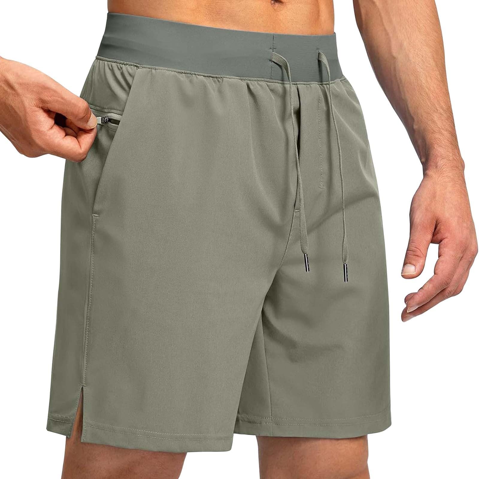 Pantaloncini da corsa da uomo con tasche, pantaloncini sportivi ad asciugatura rapida, traspiranti