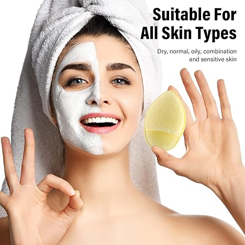 Miniatura 5 de 10 esponjas faciales para la limpieza diaria exfoliante, esponjas faciales para lavar la cara, esponjas exfoliantes, almohadillas faciales