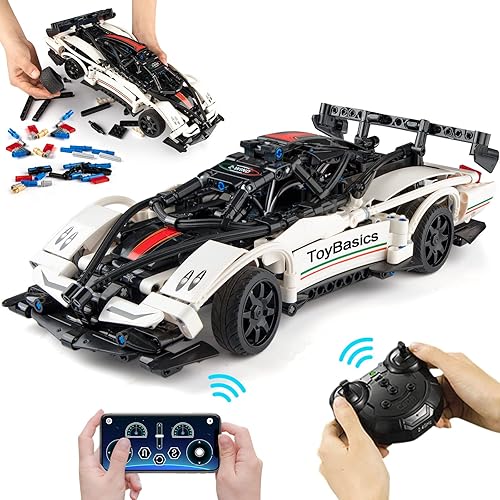 ToyBasics - Kit de construcción de coches con mando a distancia