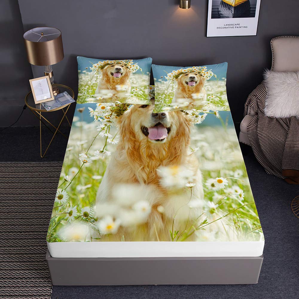 Drap housse avec taies d'oreillers 90x200 bonnet 30cm résistant rides