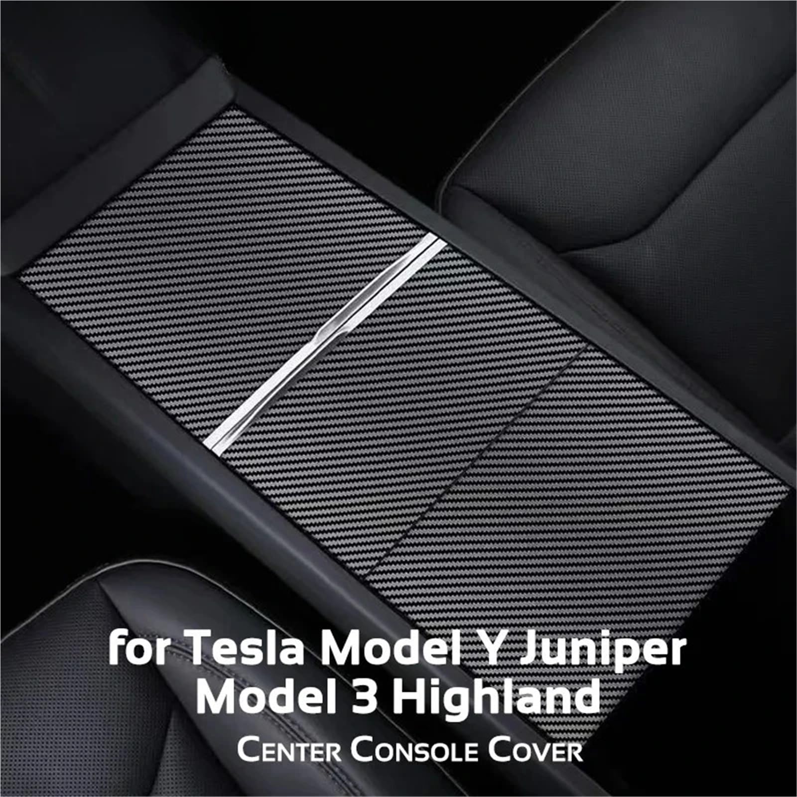 Folia na panel‌ Okleina skrzynia biegów‌ Włókno węglowe pasuje do Tesla Model 3 Highland 2024 Y Juniper 2025 Panel osłony konsoli środkowej(Matte Carbon Fiber)