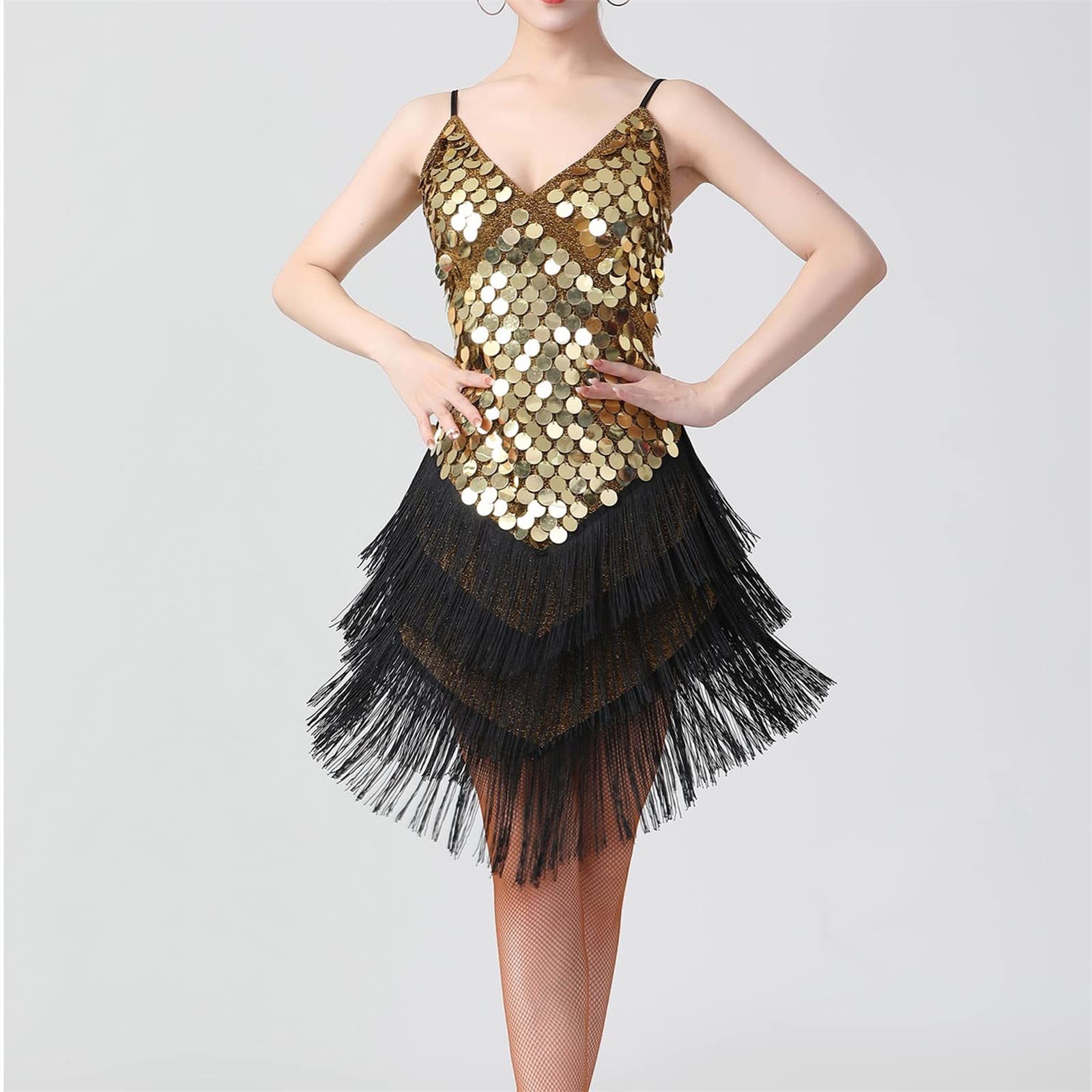 Body Da Danza Uomo Con Paillettes E Rete - Per Latino, Jazz, Pattinaggio E Ballo - Foto 14