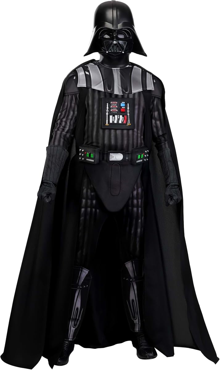 Mono de lujo para adulto de Darth Vader Star Wars con capa, máscara, guantes y cinturón para diversión de Halloween y cosplay