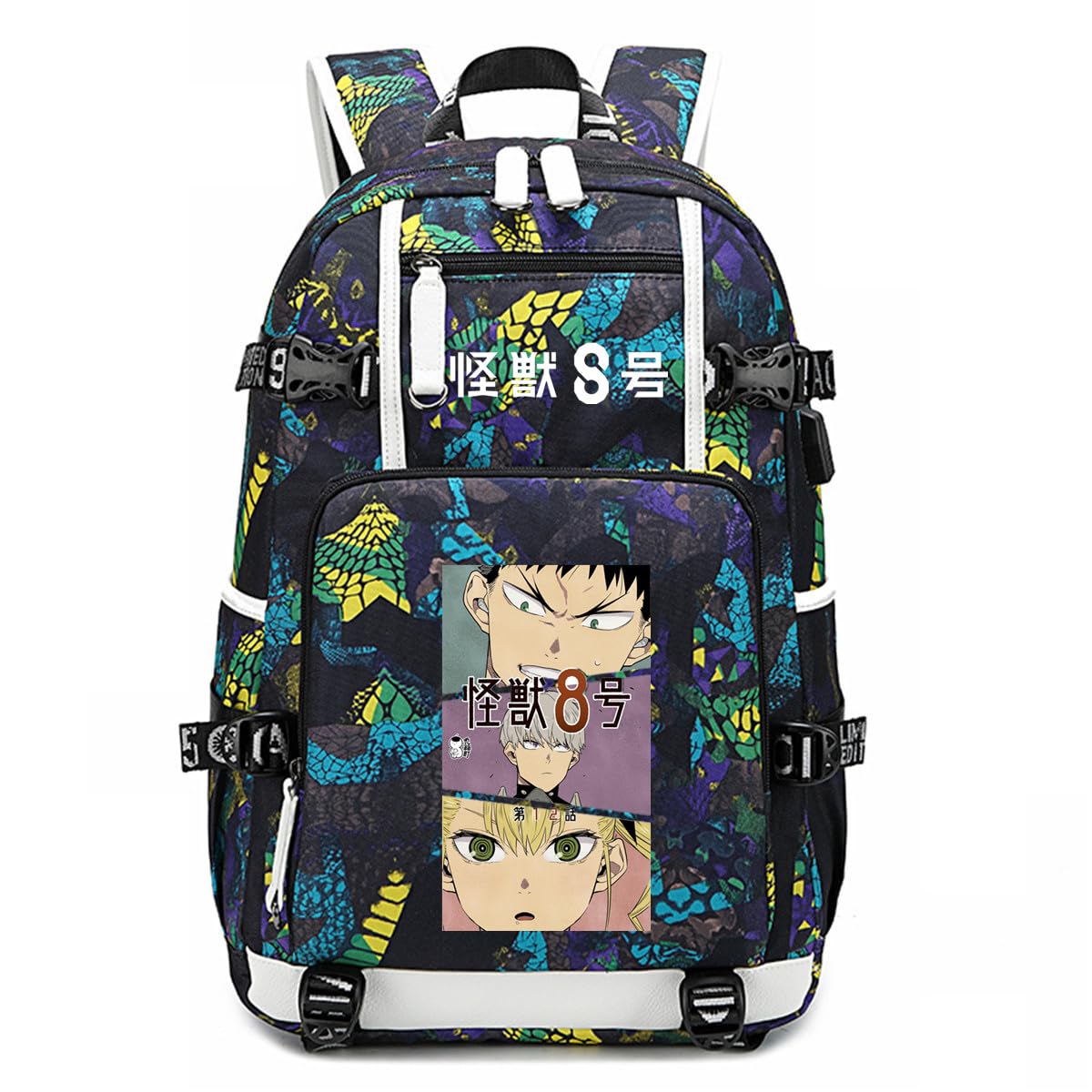 ISaikoy Anime Kaiju No. 8 Backpack Hibino Kafka Daypack Bookbag Laptop School Bag with USB Charging Port 12