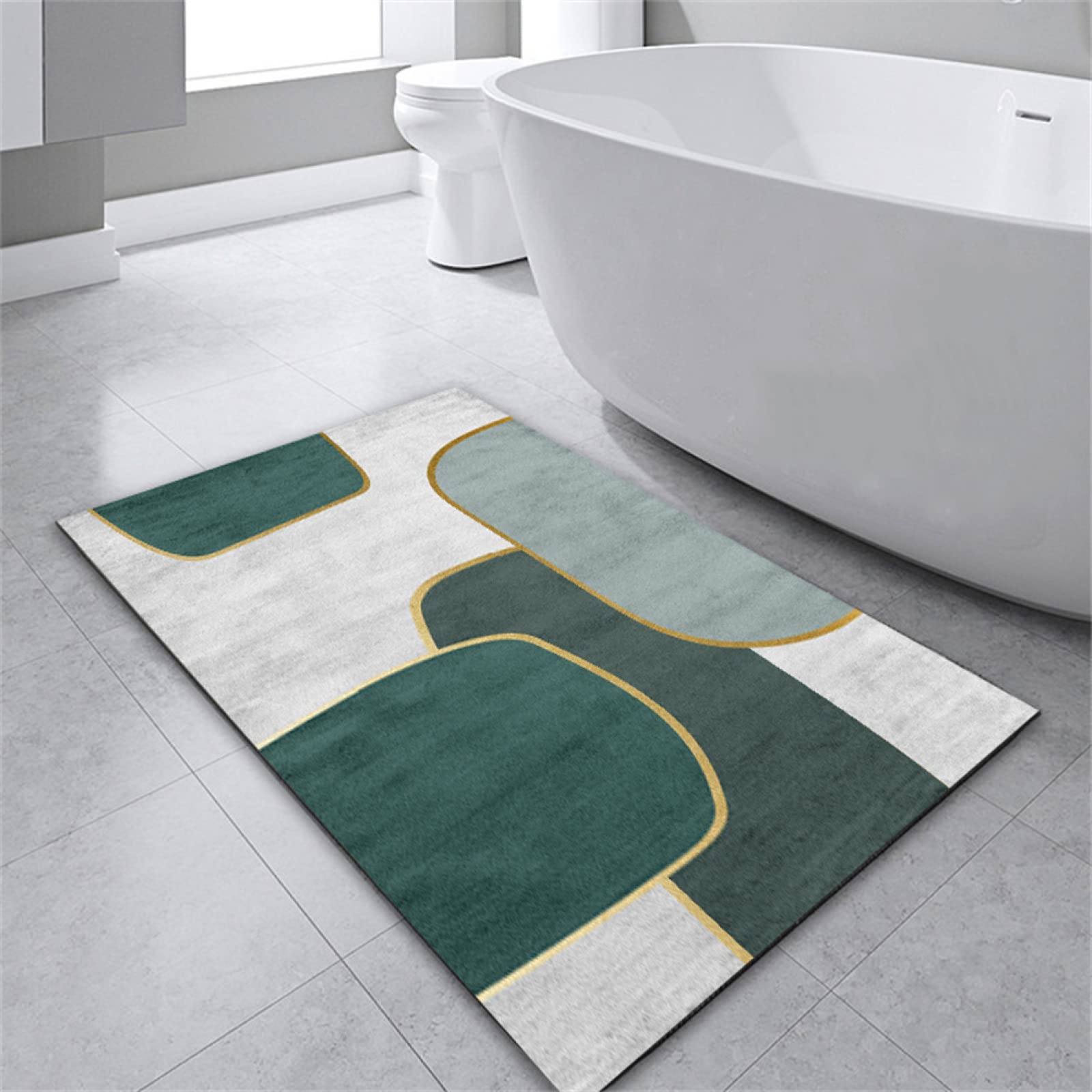 Tappeto Bagno Antiscivolo 70x120cm Tappeti Bagno Assorbenti, Tappetino da Bagno Morbido Super Assorbente, Ttappeto Cucina, Tappeto Ingresso Interno Lavabile, Bagno Tappeto Asciugatura Rapida Modern
