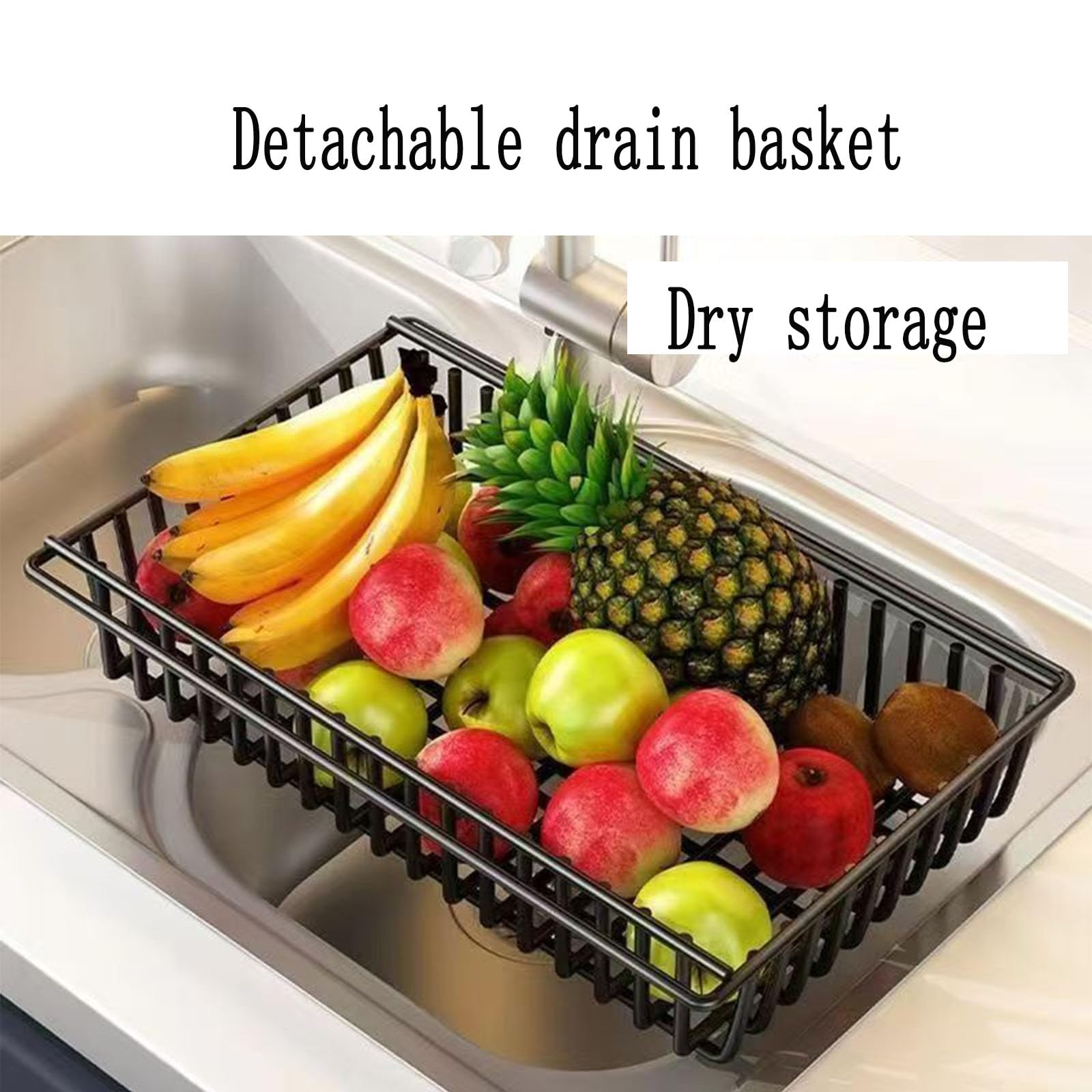 Un Etagère de Stockage en Métal Robuste et Durable Avec 4 Couches et 4 Paniers en Maille, Equipé de Rouleaux et de Hauteur Réglable de 5 Centimètres, Adapté Cuisines (noir, 36x12.6x53in/90x32x135cm)