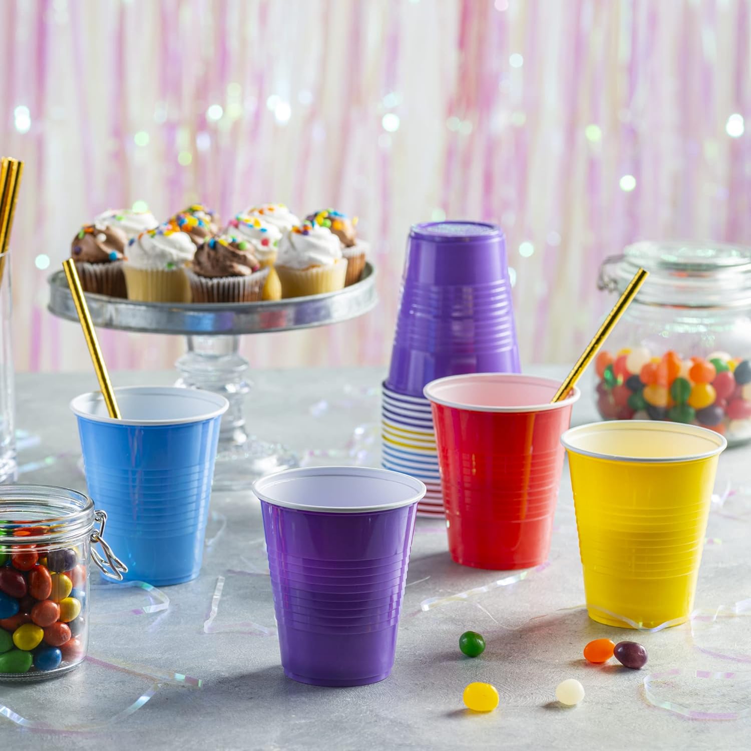 GUSTO [12 oz. - 40 Count Plastic Party Cups Disposable - Assorted Colors Drinking Cups for Party, Events, and Everyday Use (Formerly Comfy Package) - Image 5