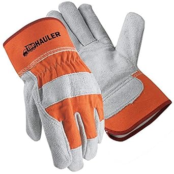 Galeton 2117-L The Hauler Leather Palm Gloves, Safety Cuff, Large, Orange Pack of 12