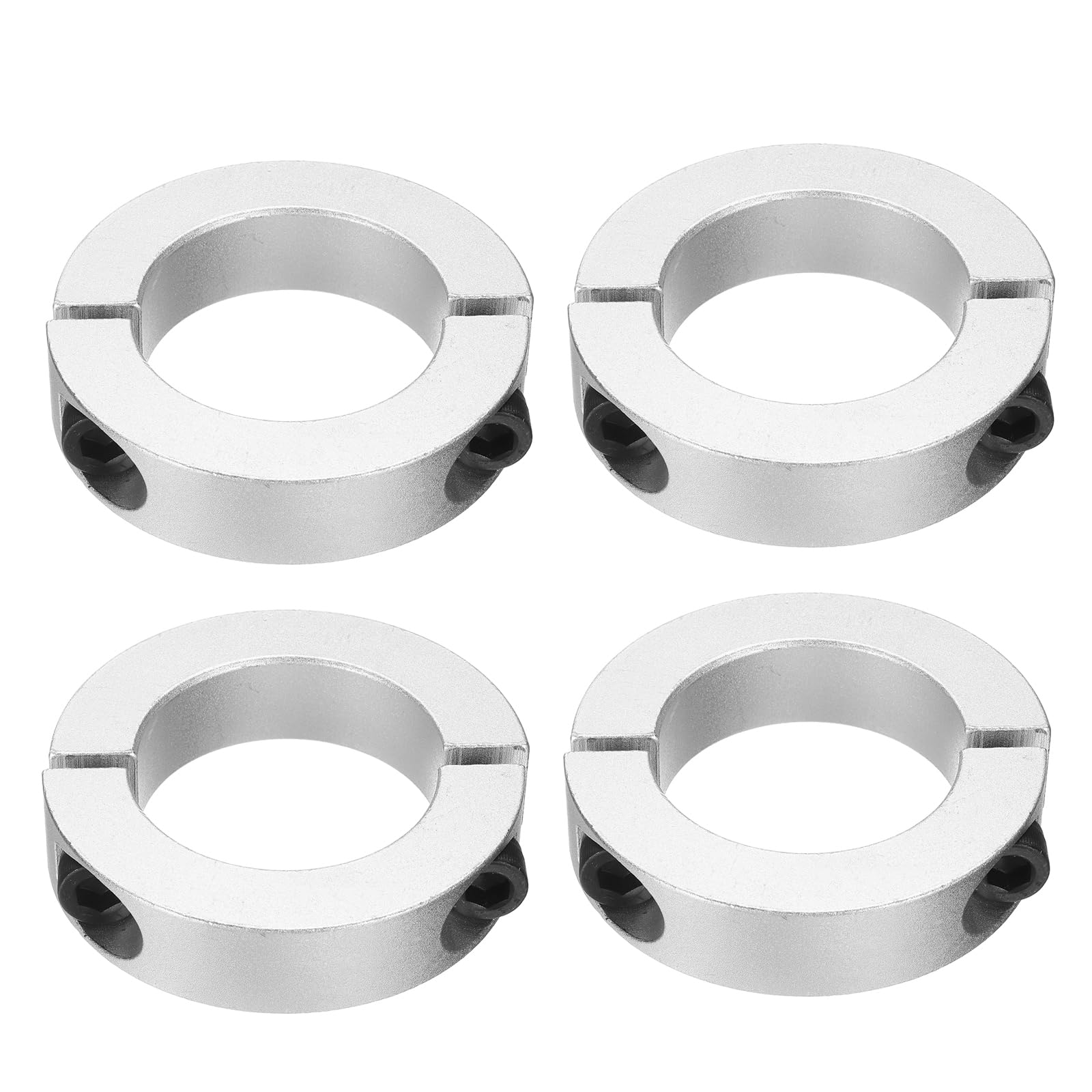 uxcell シャフトカラー 内径60mm 外径95mm 厚さ22mm セットカラー 軸用 アルミニウム合金 ネジ付 設備 工業 自動化 4個 シルバー