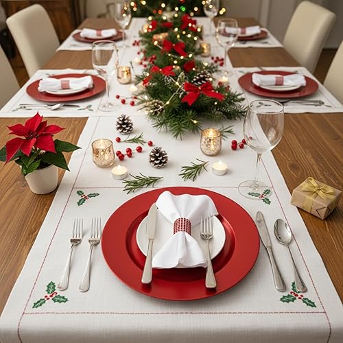 Miniatura 21 de Tanlade 50 Pcs 13 Inch Charger Plates Bulk Round Wedding Chargers Plastic Dinner Plates for Table Setting Wedding Party Decoration (Gold)