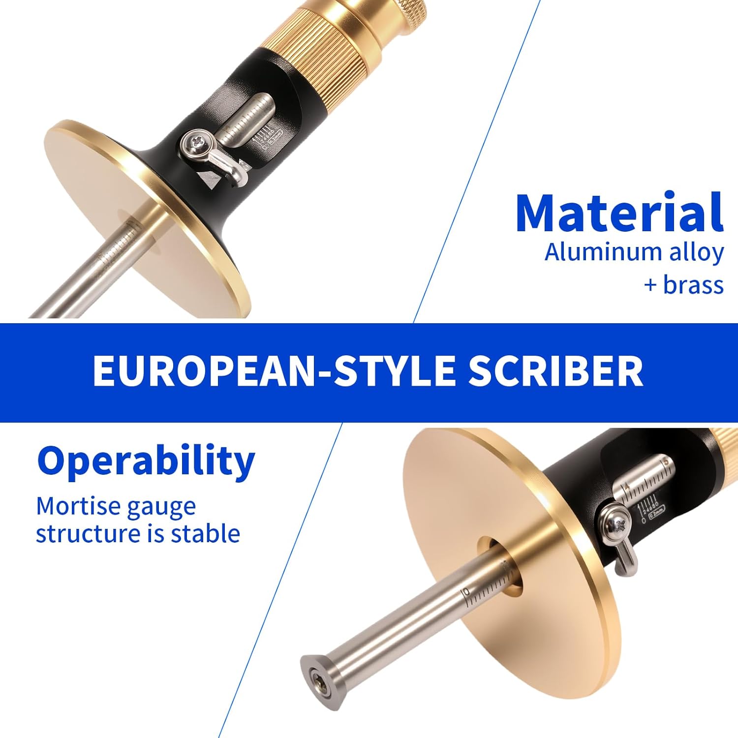 Wheel Marking Gauge, 0.2 mm High Precision Woodworking Scribing Gauge, Metal Scriber Marking Tool, Rolling Marking Gauge for Woodworking Projects Carpenter