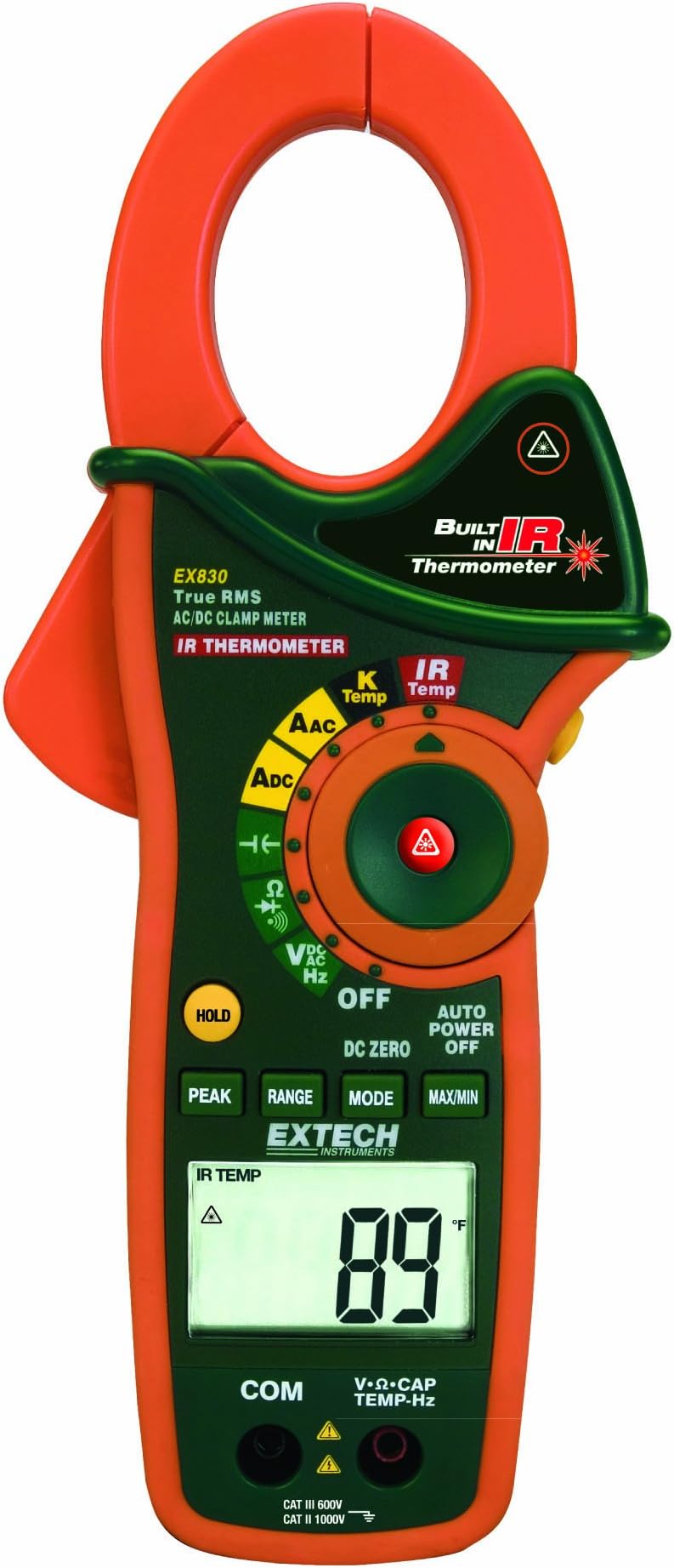 EXTECH Instruments EX830 True RMS 1000 Amp AC/DC Clamp Meter with Infrared Thermometer