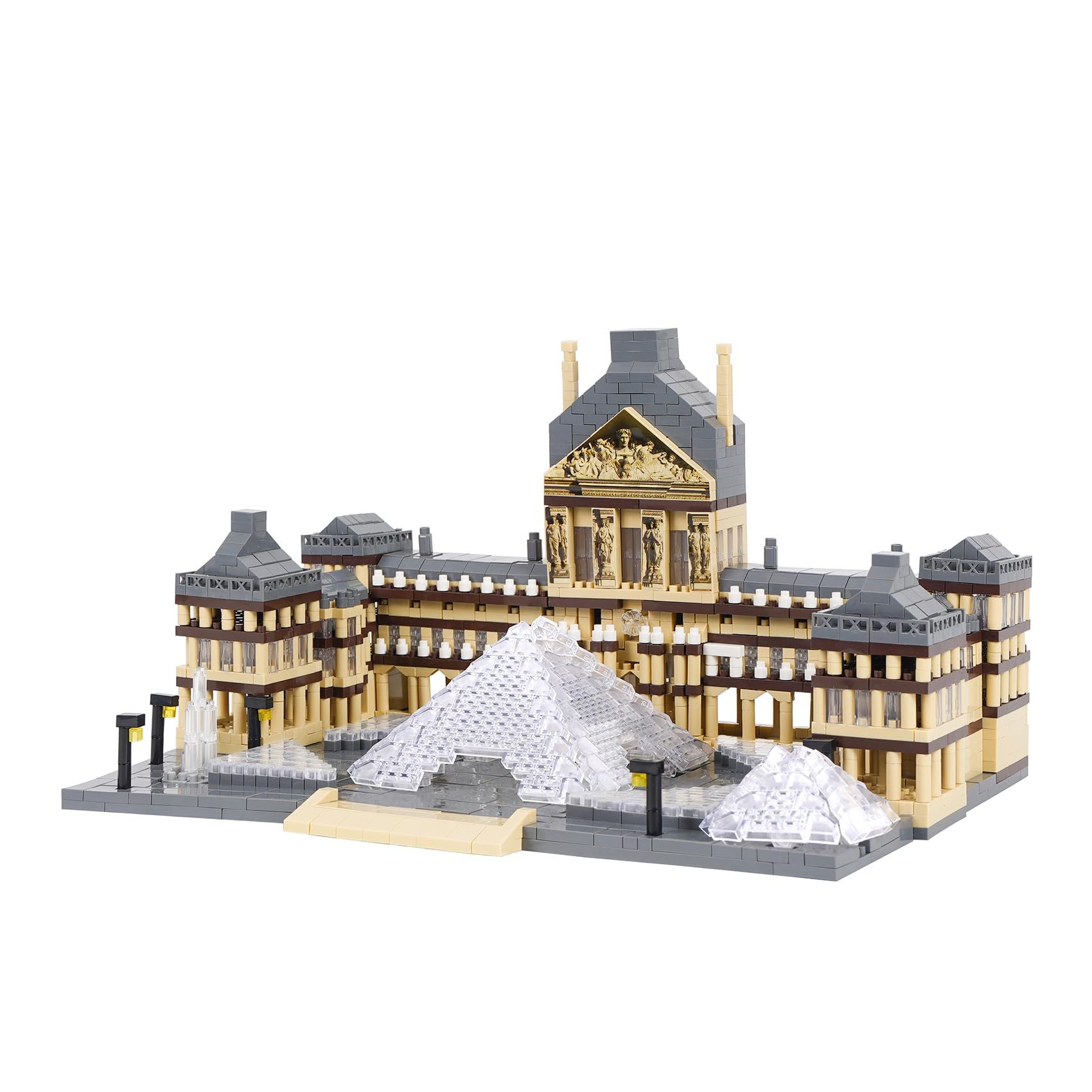 Geniteen Architecture Louvre Micro Building Blocks Set, 3377 PCS World Famous Architectural Model Educational Toys Building Bricks
