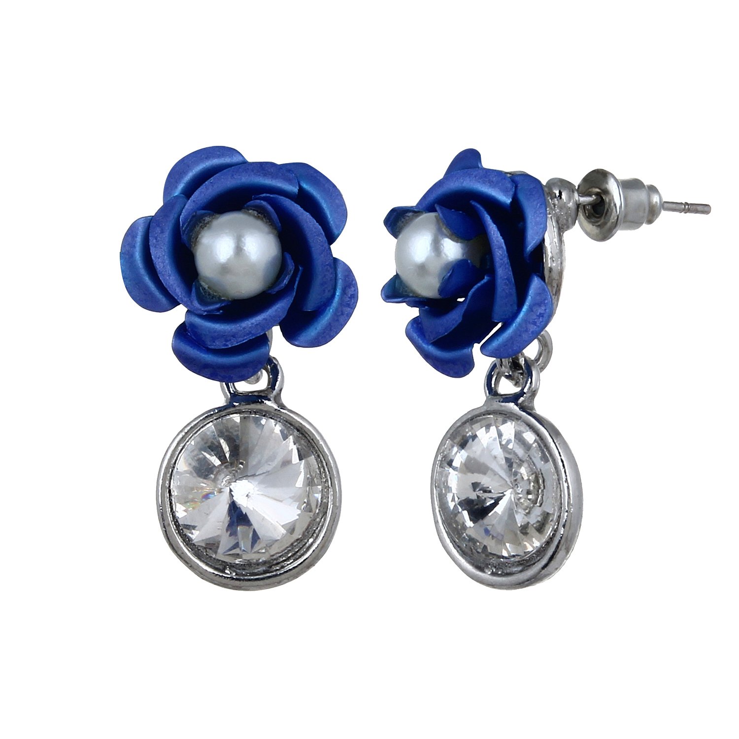 Gracias Collection Crystal Rose Shaped Earrings