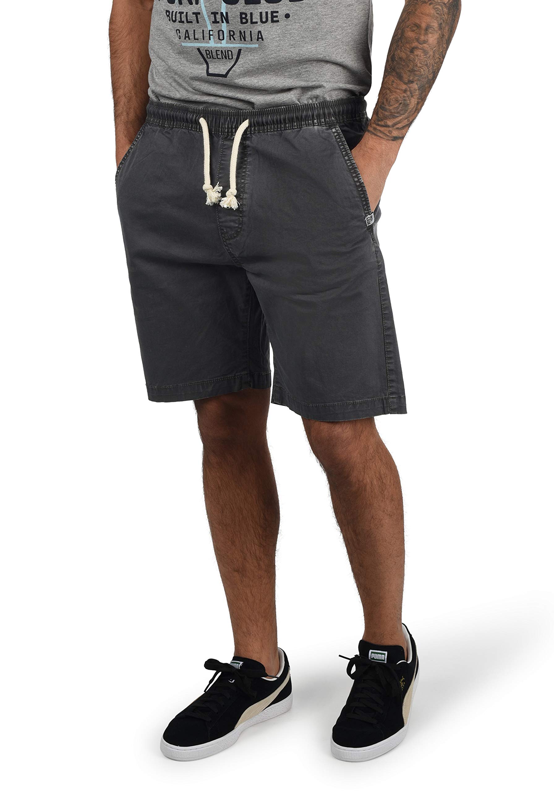 Indicode Men's Dark Grey (910) Abbey Shorts, Size:l, Colour: