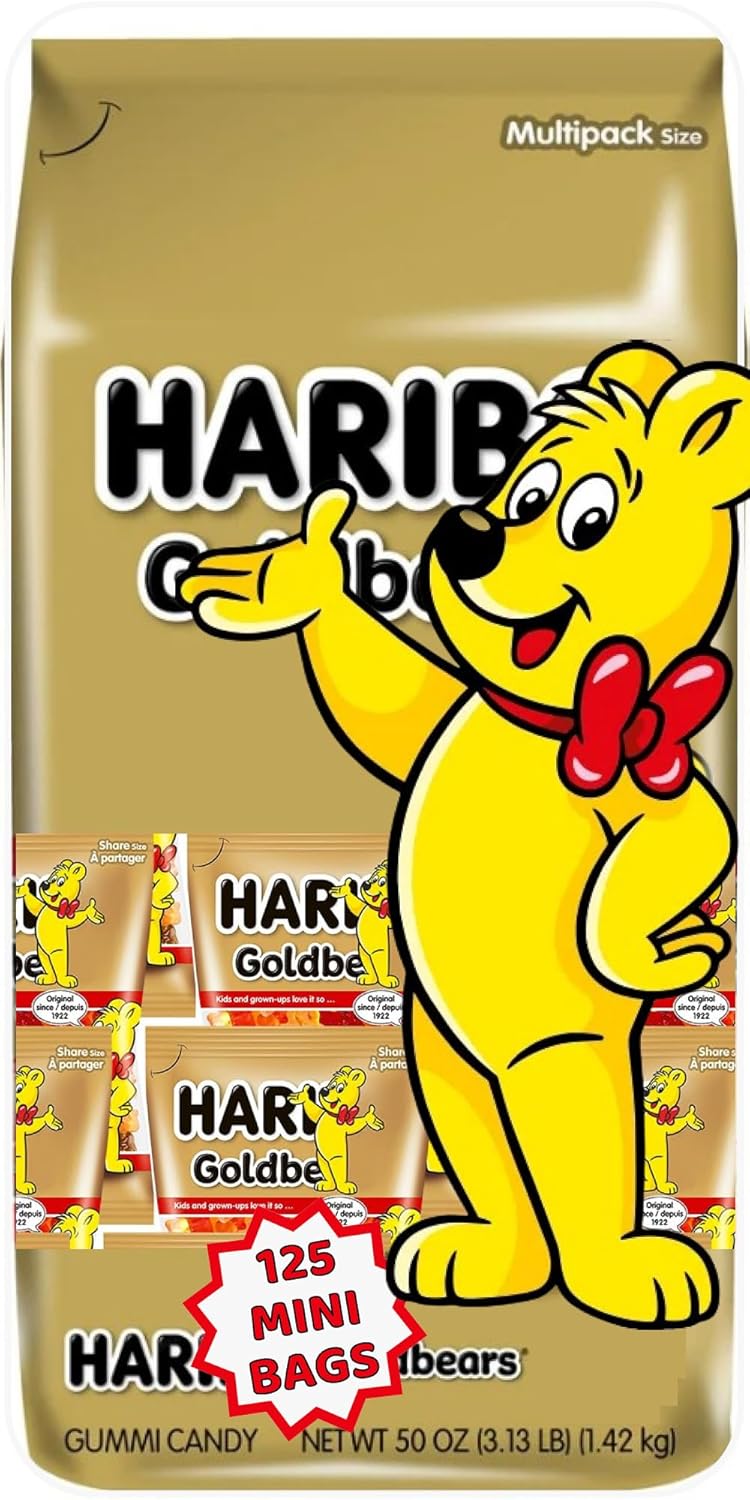 Gummy Bears Candy Variety Pack 125 Count - Snacks for Kids 0.4 oz Individually Wrapped Bags -Assorted Fruit Flavors - Perfect for Snacks, Treats, Goodie bags