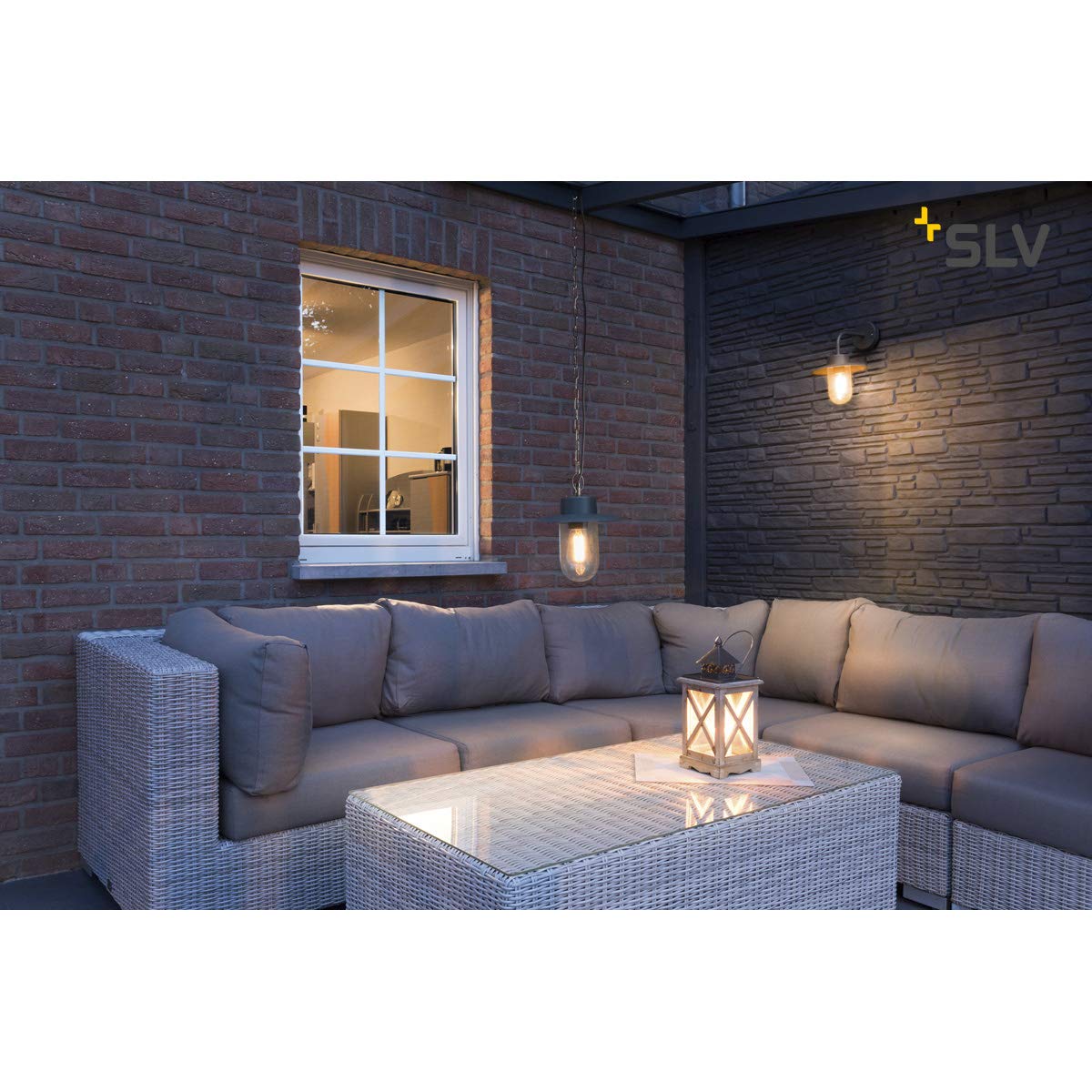 SLV Applique en saillie BOX/Éclairage pour murs; allées; entrées; spot LED d'extérieur; lampe en saillie d'extérieur; lampe de jardin/E27 IP44 60W anthracite