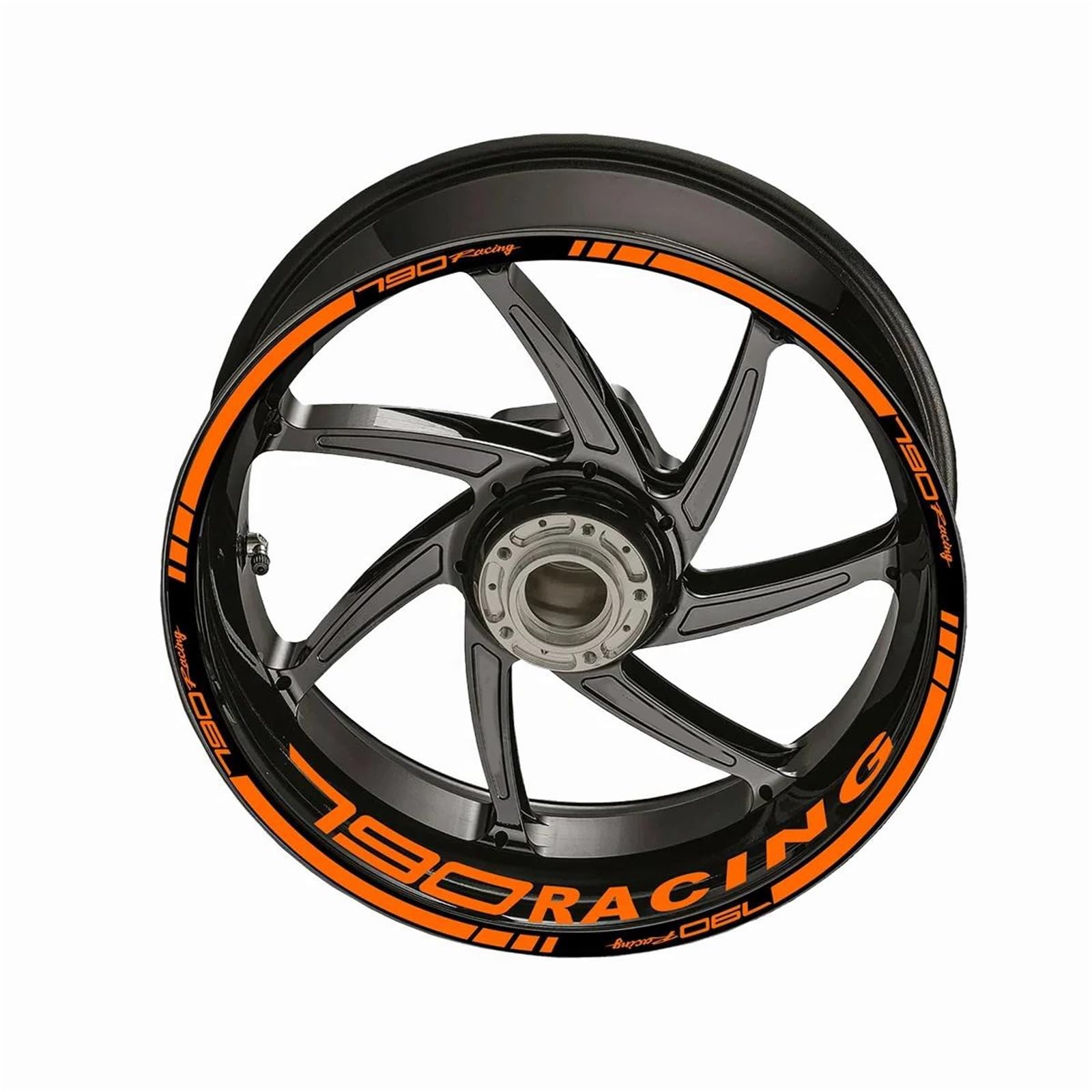 Decorative Stickers for Duke790 Reflective Motorcycle Wheel Rim Sticker Strips Decal Motocycle Stickers Hub Decals(Light Orange)