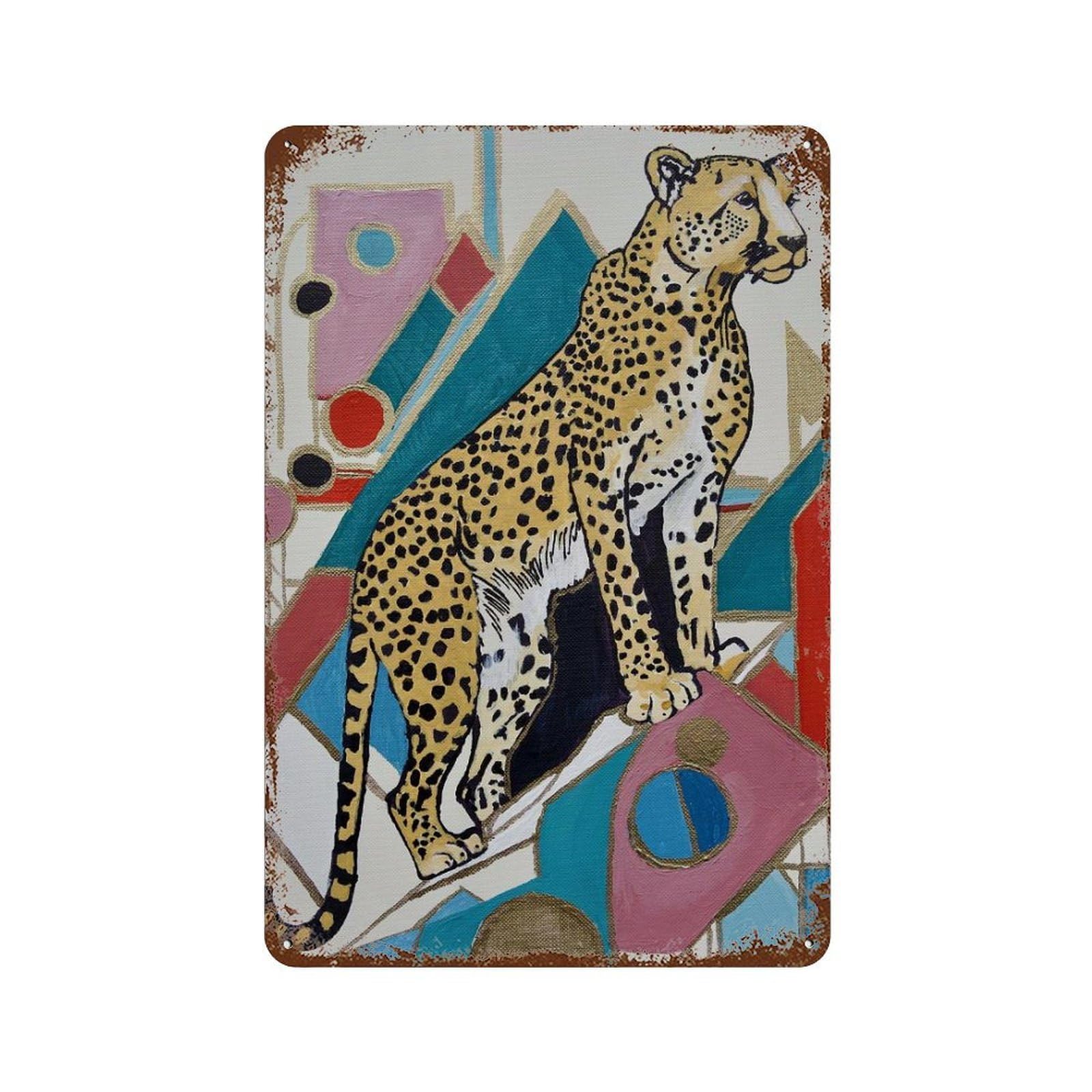 Rust Effect Jaguar Retro Metal Sign 11.8"x7.9", Farmhouse Wall Decor for Living Room, Hallway And Home Decor