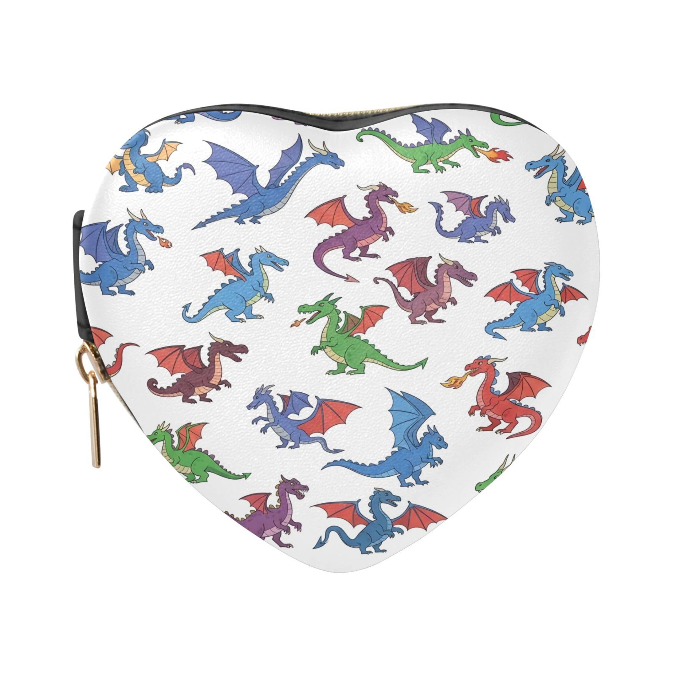 Fuauuyl Dragons Small Jewelry Box Heart-Shaped Jewelry Case, Portable Travel Organizer Bridesmaid Proposal Gift for Women Girls