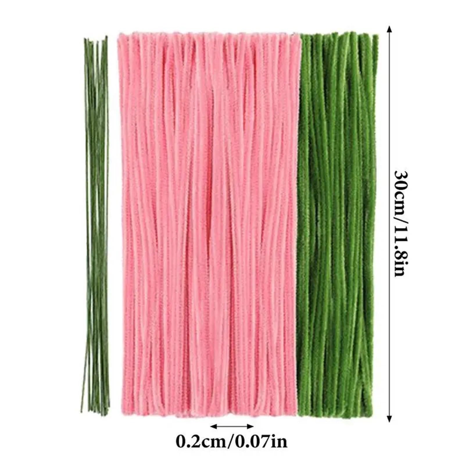 Fil Chenille,Cure Pipe Kit de Bouquet de Fleurs Twist Stick, Cure-Pipes en Vrac avec Instructions sur Le Fil Floral, Fournitures for projets d'art créatifs