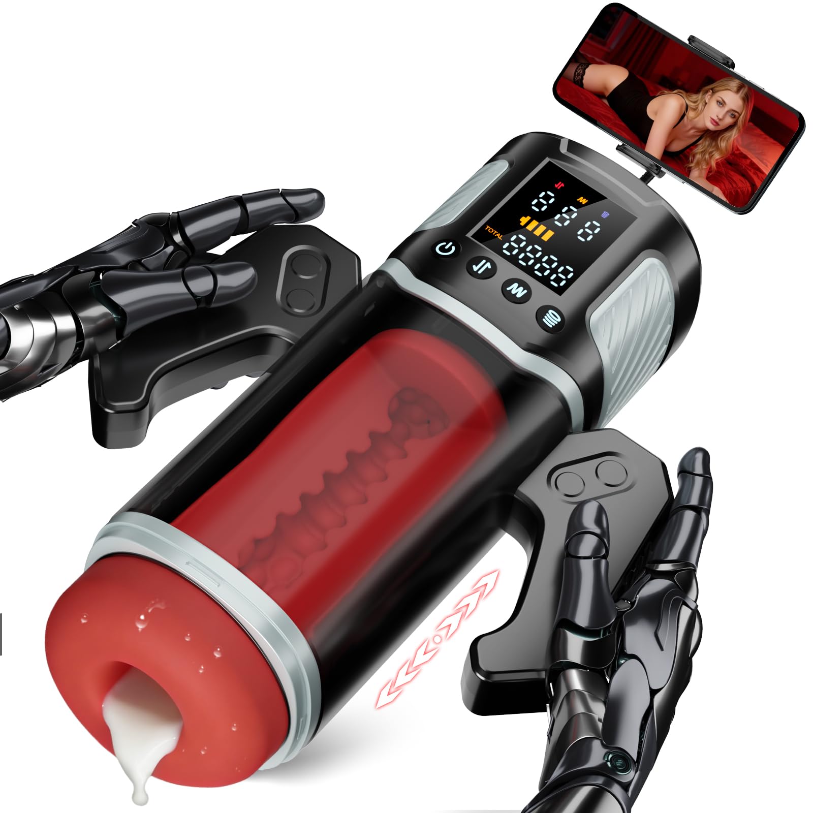 Male Masturbator Male Sex Toys - 5 in 1 Sex Toys for Men with 7 Vibrating 7 Thrusting