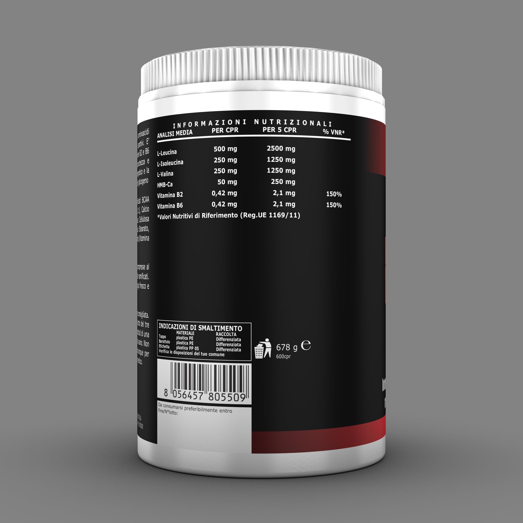 Athomik by Ultimate Italia - BCAA + 600 cpr - Integratore alimentare di aminoacidi ramificati con vitamine e Ca-HMB