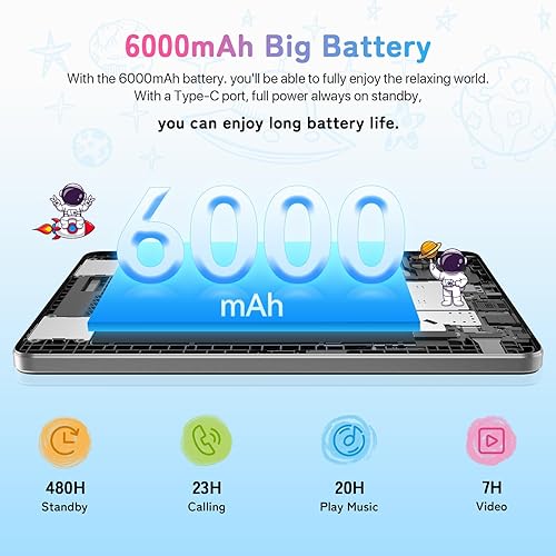Miniatura 4 de UMIDIGI Tableta para niños, G1 Tab Android para niños, 10.1 pulgadas, 4+4G+64G hasta 1 TB, WiFi 6, cámara dual de 8 MP+8 MP, Quad-Core, 6000mAh,