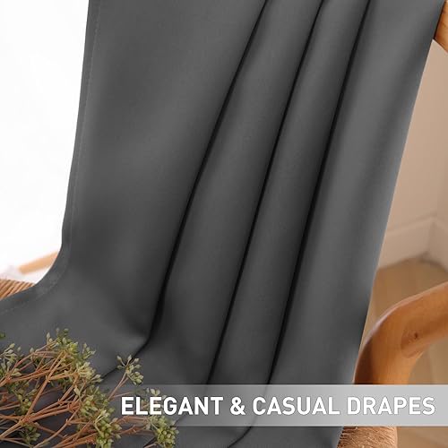 Miniatura 5 de UHITECH Cortinas opacas de oscurecimiento de habitación para dormitorio de 84 pulgadas de largo, juego de 2 paneles de cortinas opacas para sala de
