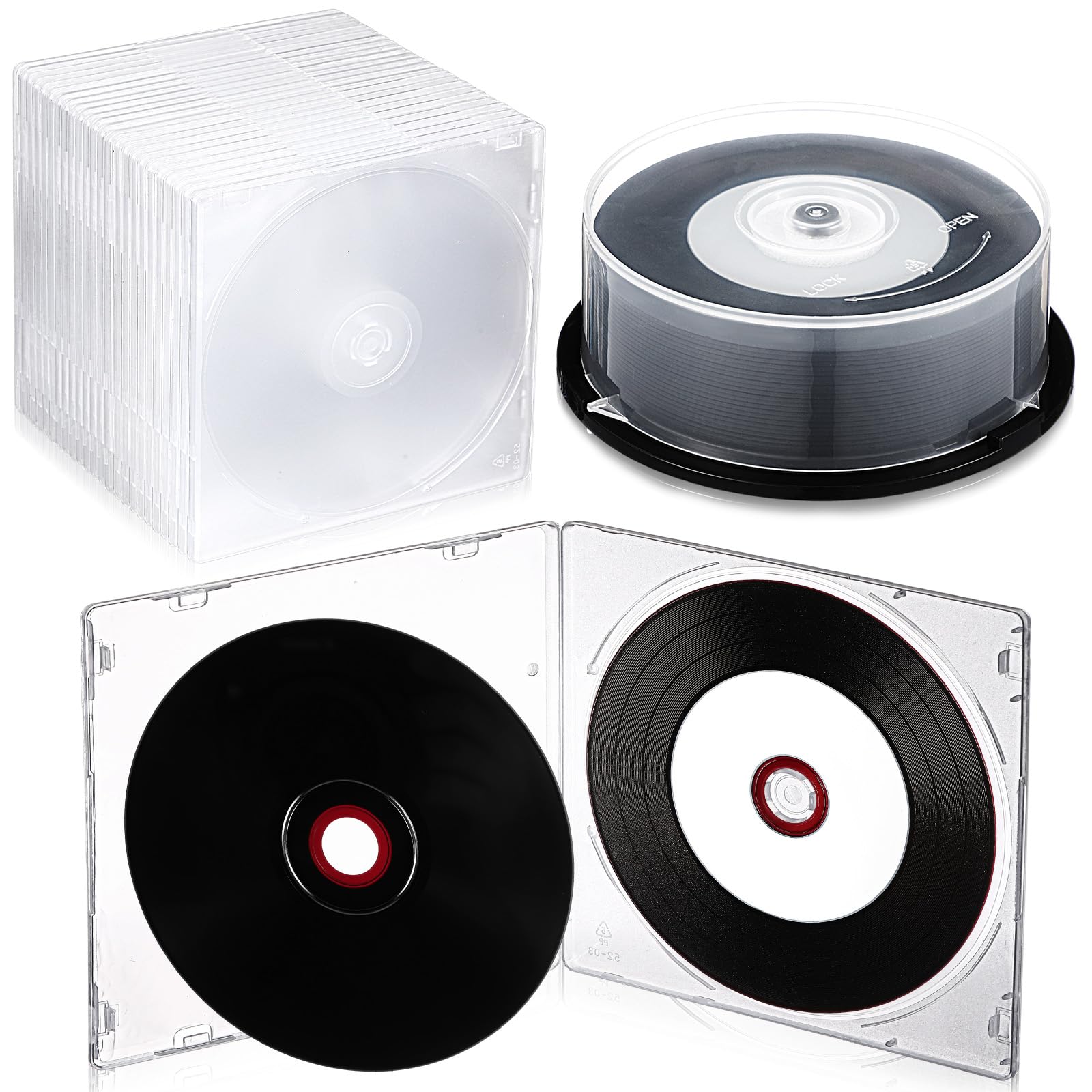 Record Disk Pack Recordable Blank Media Discs 700mb 80 Minutes 52x 25-Pack Recordable ...
