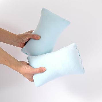EVOLIVE Micromink Tiny Mini Travel Pillows, 2-Pack, 11"x7" Aqua